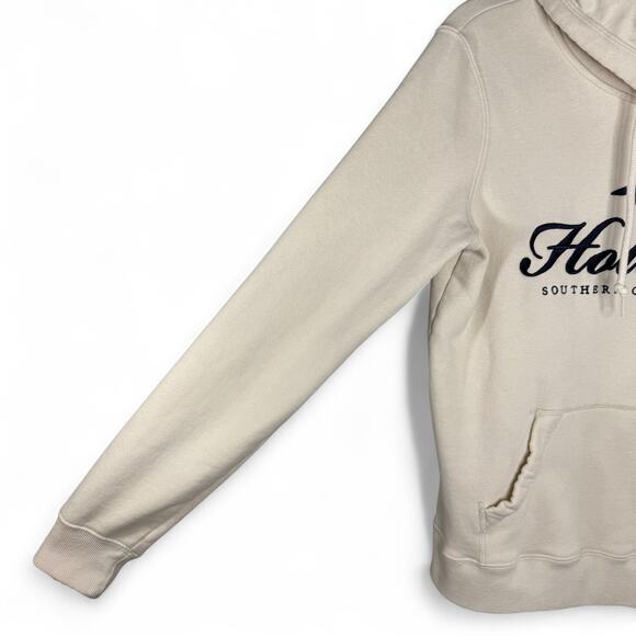 Hollister‎ Beige Logo Hoodie Sweatshirt Small Classic Y2K Preppy Cozy Pullover - Picture 3 of 9